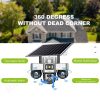 Outdoor V380Pro Motion Detection Alarm 12MP 3 Lens 3 PTZ Three Screen Ai 4G Wifi Solar Battery Powered Home Security CCTV Camera