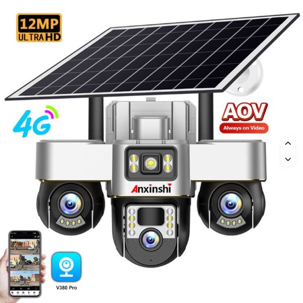 Triple Lens 4G Solar PTZ Camera – Smart Security with All-Around Coverage