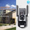 ehrtiore Alarm Warning Light with Customizable Audio Warning and Flashing Security Alerts 4G PTZ Rotating Dual Lens Electric Outdoor Indoor Security Camera