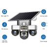Outdoor V380Pro Motion Detection Alarm 12MP 3 Lens 3 PTZ Three Screen Ai 4G Wifi Solar Battery Powered Home Security CCTV Camera