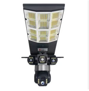 Streetlight With Triple Lens Camera 6mp 4g Solar Camera With Solar Street Light