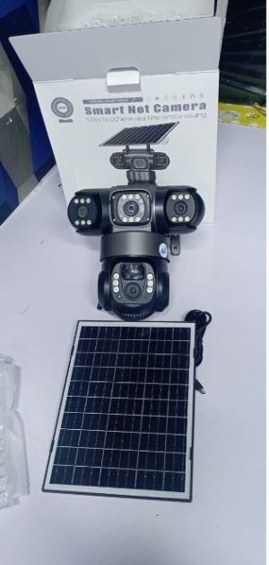 Solar Light 4G (Simcard) V380 Triple Lens Three Screens Camera Solar Powered - (PIR Human Detection,Colored Night Vision, All Weatherproof, Security Video IP Camara 4mp Battery CCTV Monitor)