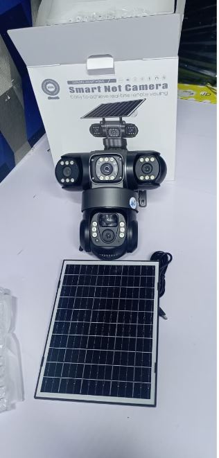 Solar Light 4G (Simcard) V380 Triple Lens Three Screens Camera Solar Powered - (PIR Human Detection,Colored Night Vision, All Weatherproof, Security Video IP Camara 4mp Battery CCTV Monitor)