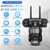 sksjkd V380 3 Lens and 3 Screens Wifi Ptz Camera 6mp Wifi Security Cctv Wireless Ip Triple-lens Network Ptz Triple Screens 4G Camera