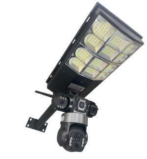 Streetlight With Triple Lens Camera 6mp 4g Solar Camera With Solar Street Light