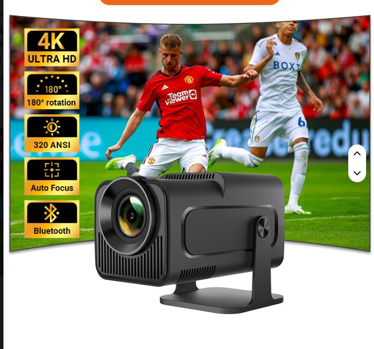 300 ANSI HD Projector HY320 with Gamepad Built-in Android & WiFi for 4K Game & Video Auto Keystone Correction