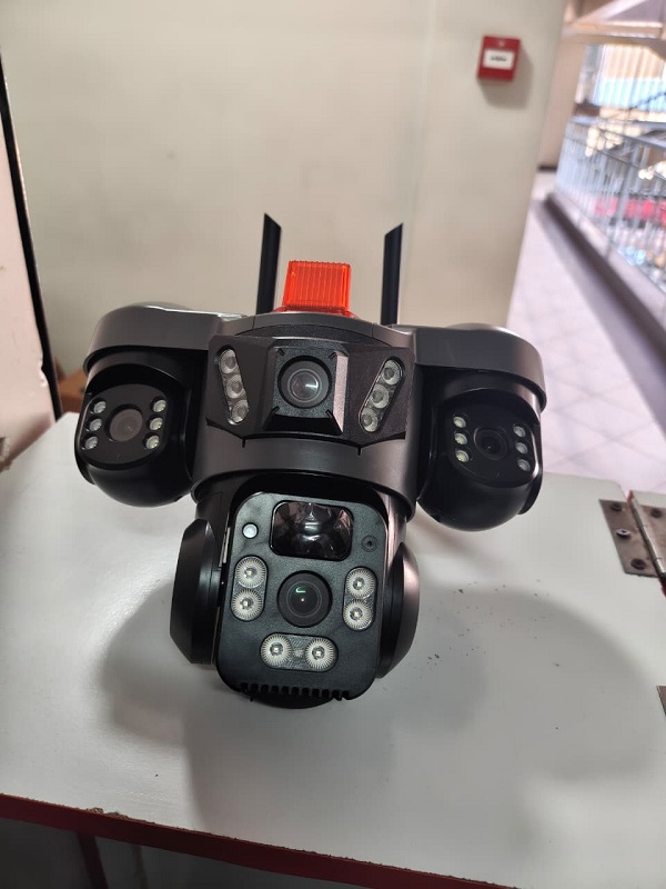 V380 4G Triple Lens Solar CCTV Camera with PTZ Monitoring, Solar Power, Night Vision and SIM Connectivity for Outdoor Security