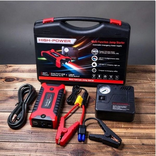 lkgrglkr Jump Starter Kit 99800mAh Battery Compressor Jumpers and Chargers Unit