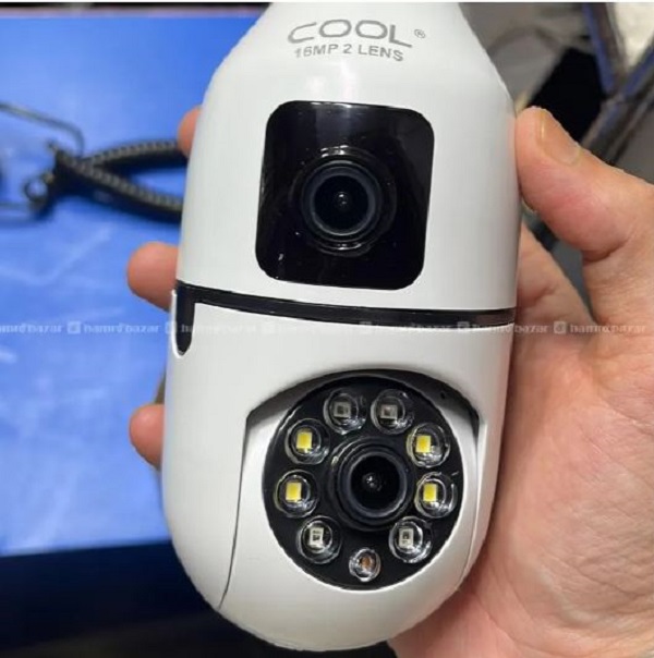 Bulb CCTV Dual Camera With Adjustable Viewing And LEDs