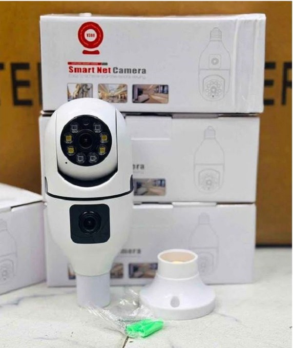 Dual Bulb CCTV With 360° View, Night Vision And Motion Alerts