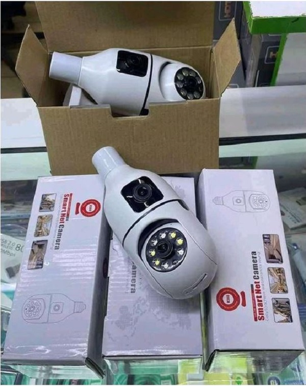 Dual Bulb CCTV With 360° View, Night Vision And Motion Alerts